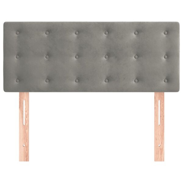 Hoofdbord 100x5x78/88 cm Lichtgrijs Fluweel - 65% Korting