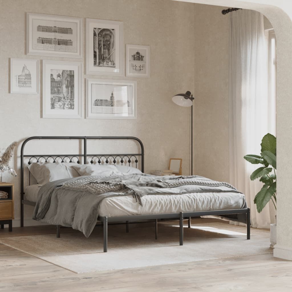 vidaXL Hoofdbord Metaal Zwart 150 cm - 46% Korting!
