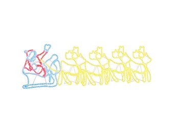 Kerstdecoratie Rendieren & Slede LED Multikleur PVC 69x79cm - 62% Korting!