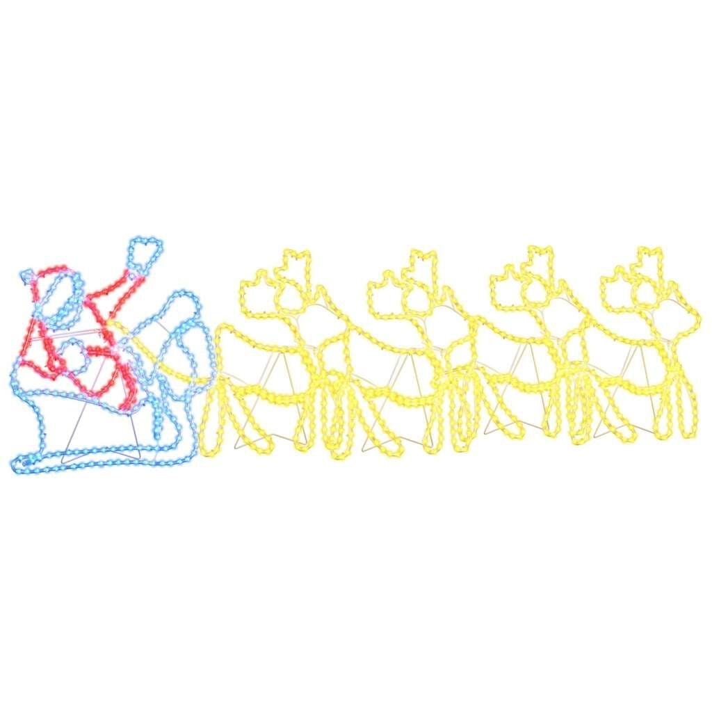 Kerstdecoratie Rendieren & Slede LED Multikleur PVC 69x79cm - 62% Korting!