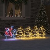 Kerstdecoratie Rendieren & Slede LED Multikleur PVC 69x79cm - 62% Korting!