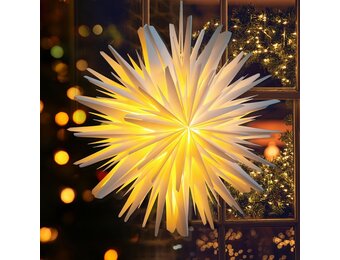 Wit 45cm 3D Papieren Kerstster, LED Verlicht - 41% Korting