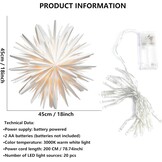 Wit 45cm 3D Papieren Kerstster, LED Verlicht - 41% Korting