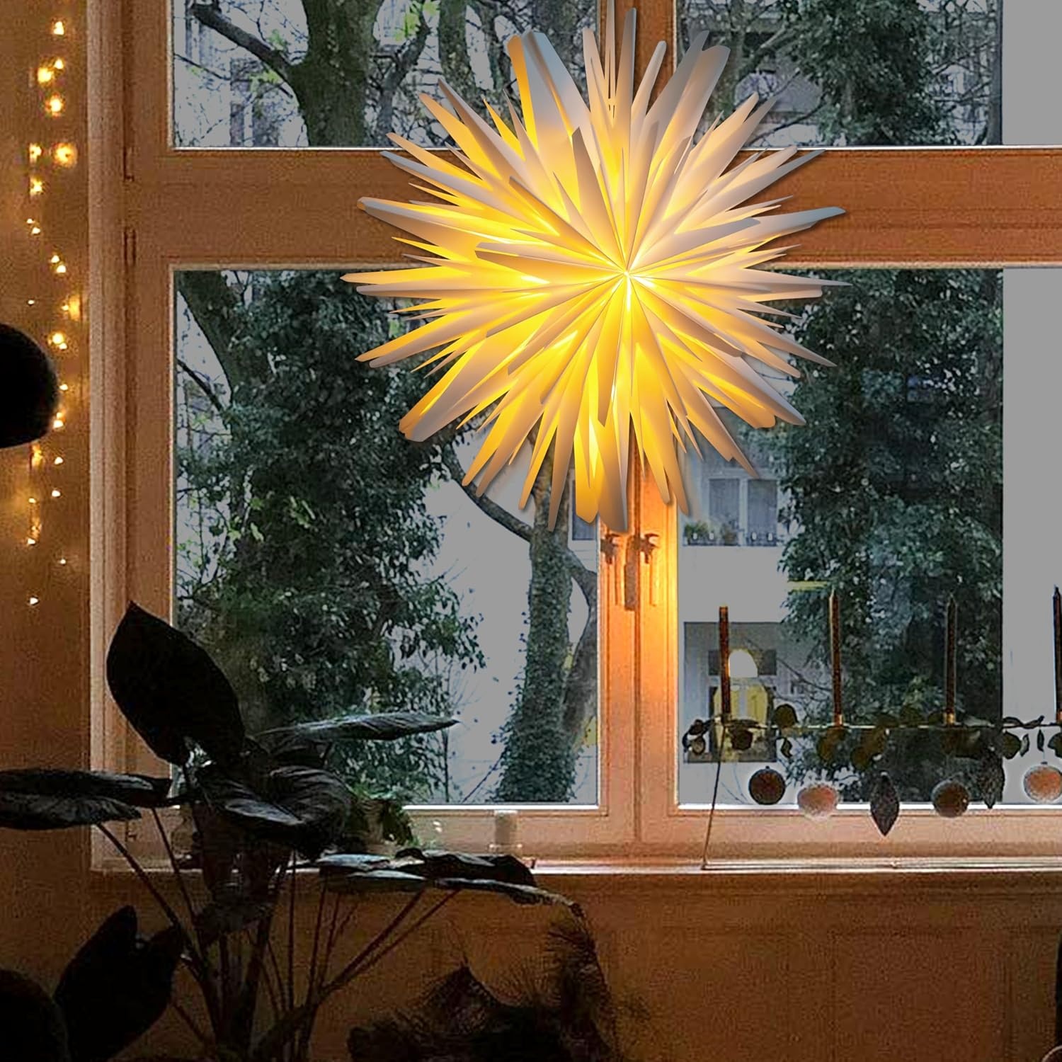 Wit 45cm 3D Papieren Kerstster, LED Verlicht - 41% Korting