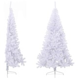 Half Kerstboom 180 cm PVC Wit met Standaard - 59% Korting!