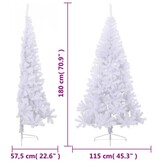 Half Kerstboom 180 cm PVC Wit met Standaard - 59% Korting!