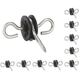 10x Deurgrip-isolatoren voor Elektrisch Hek - Verzinkt Staal & Kunststof - 50% Korting