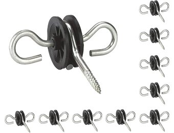 10x Deurgrip-isolatoren voor Elektrisch Hek - Verzinkt Staal & Kunststof - 50% Korting