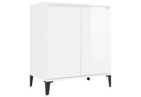 Dressoir 60x35x70 cm wit hout & metaal - 75% korting