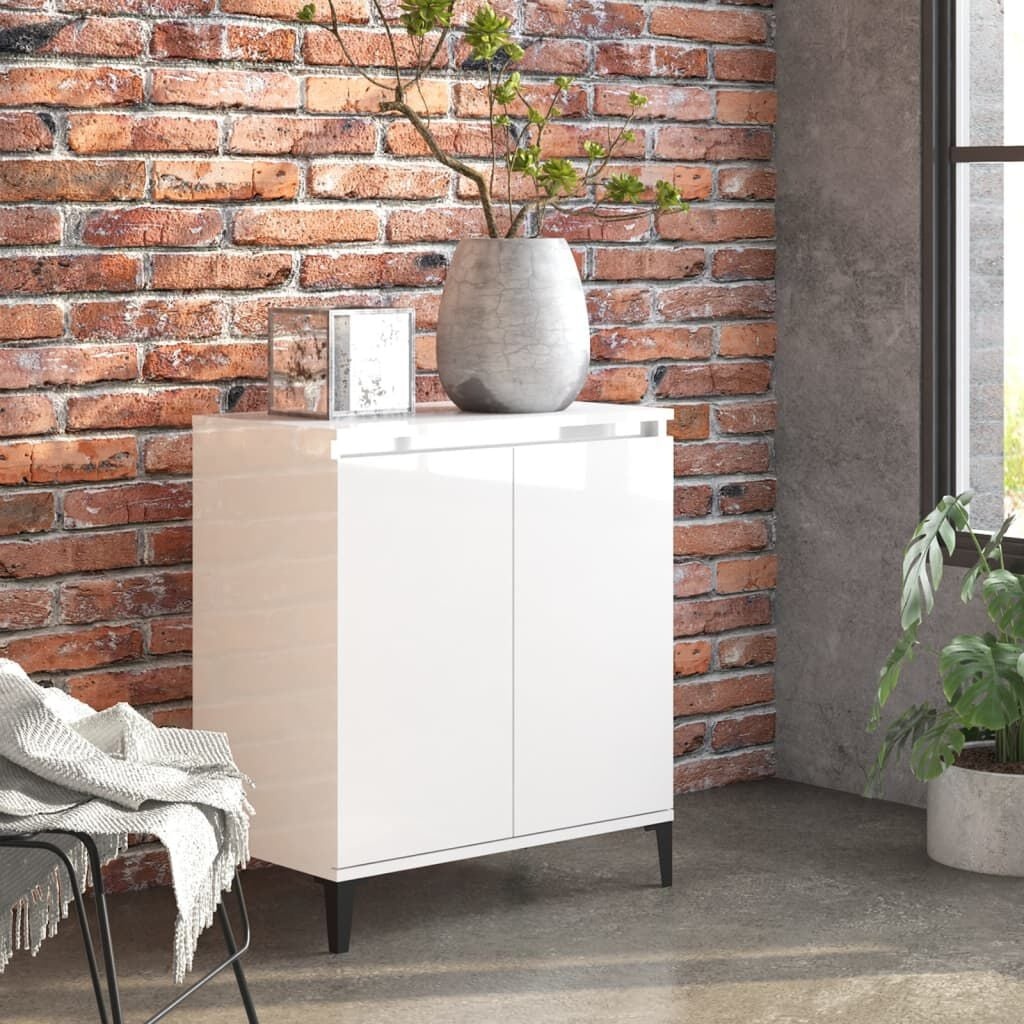 vidaXL Dressoir Hoogglans Wit - 60x35x70 cm - 69% Korting