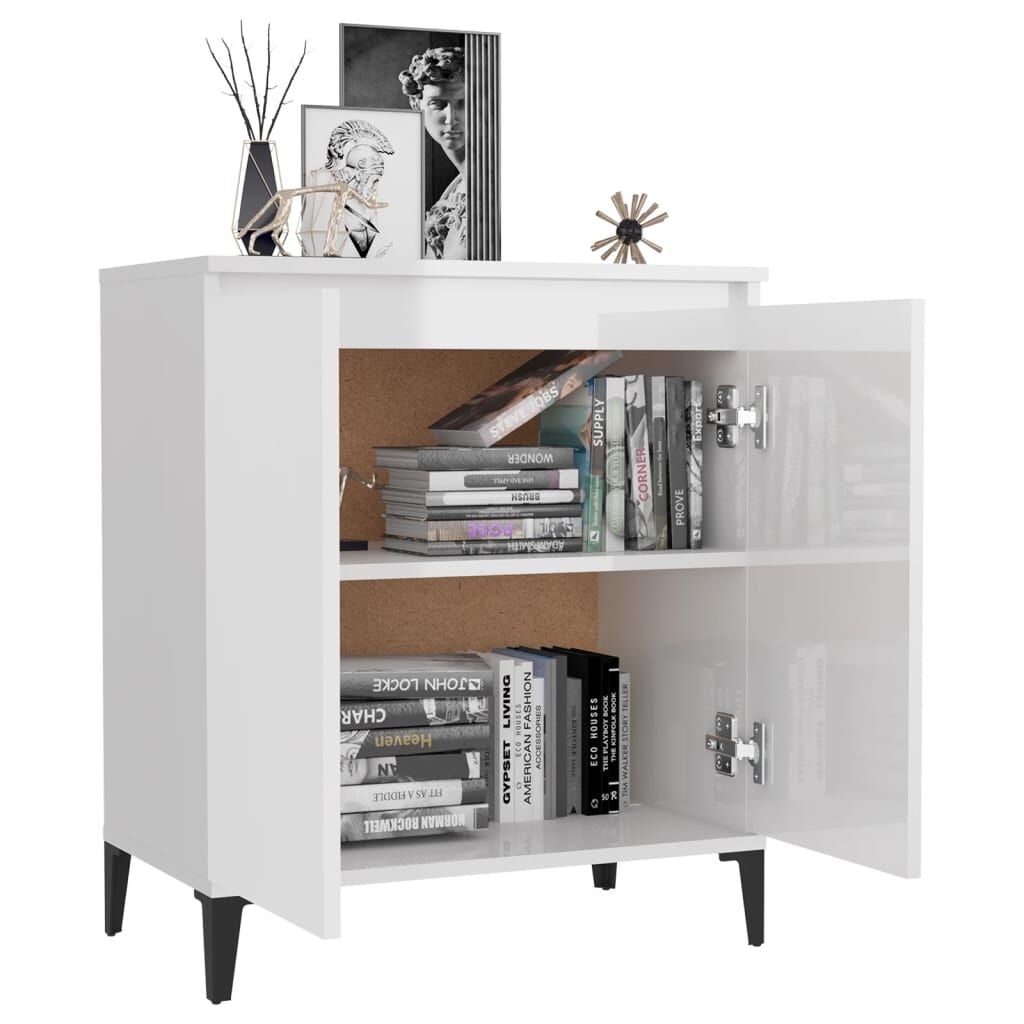 vidaXL Dressoir Hoogglans Wit - 60x35x70 cm - 69% Korting