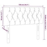 vidaXL Hoofdbord Stoffen 100x7x78/88 cm Donkergrijs - 50% Korting