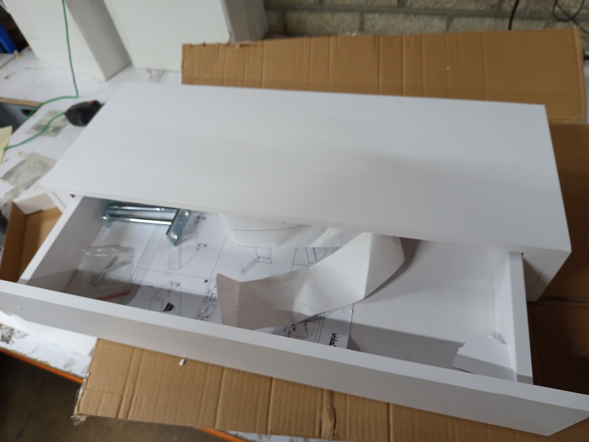 Wandschap met Lade 60cm Wit MDF - 78% Korting!