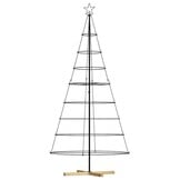 VidaXL Kerst Cone Boom Zwart 210 cm Staal - 61% Korting