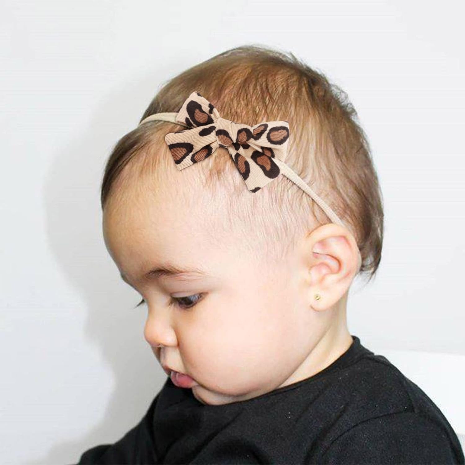 10-delige Baby Haarbandjes Set: Nylon, Zacht & Elastisch met Strikjes en Bloemen