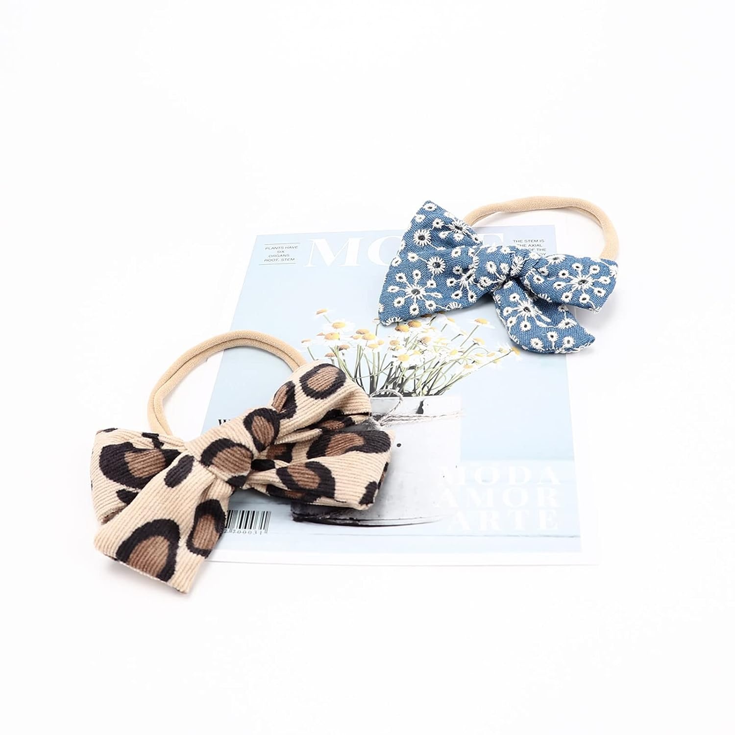 10-delige Baby Haarbandjes Set: Nylon, Zacht & Elastisch met Strikjes en Bloemen