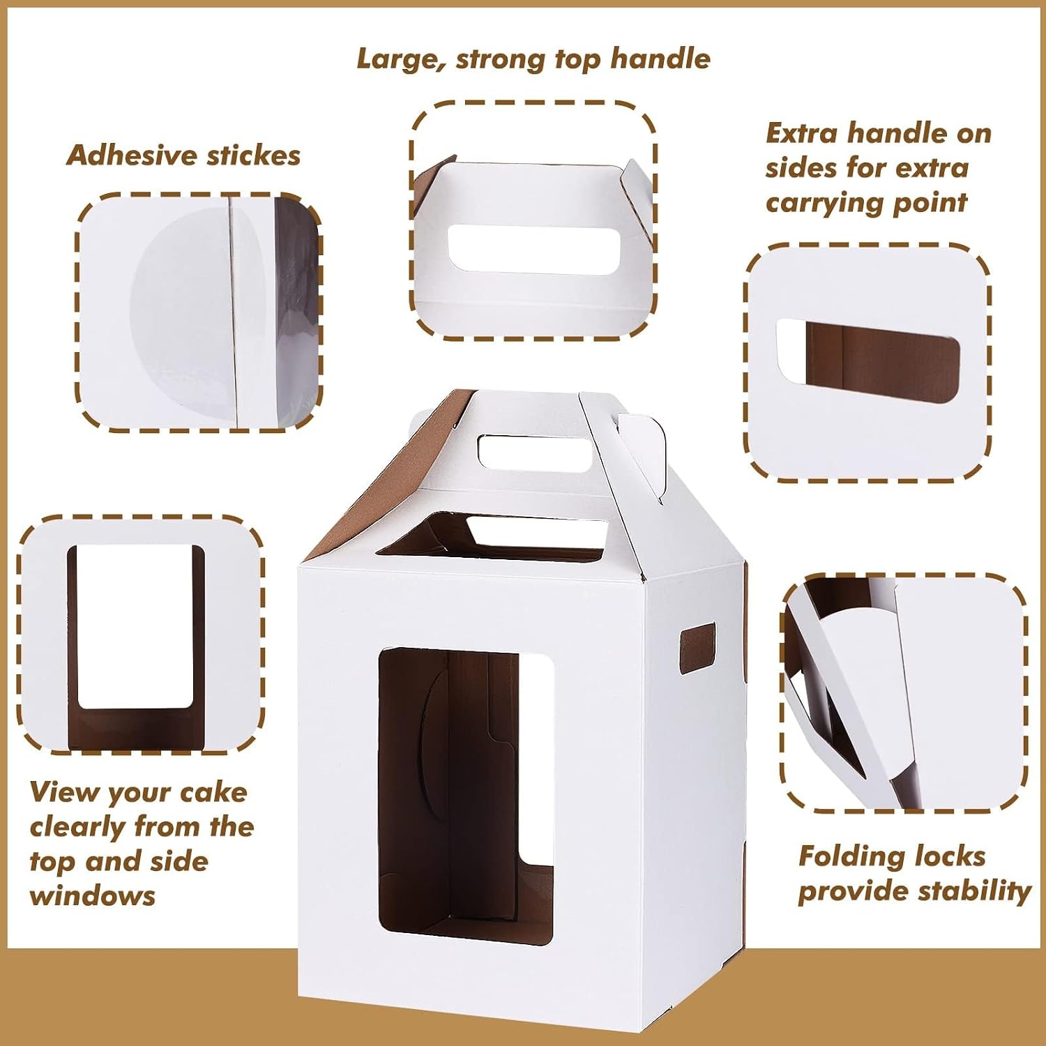 Taartdoos Hoog met Venster - Gerecycled Karton - 2 stuks - 54% Korting