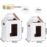Taartdoos Hoog met Venster - Gerecycled Karton - 2 stuks - 54% Korting