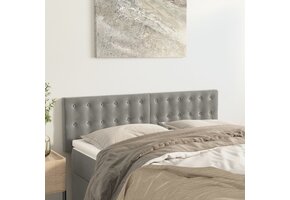 Hoofdborden 2 st. fluweel lichtgrijs - 51% Korting