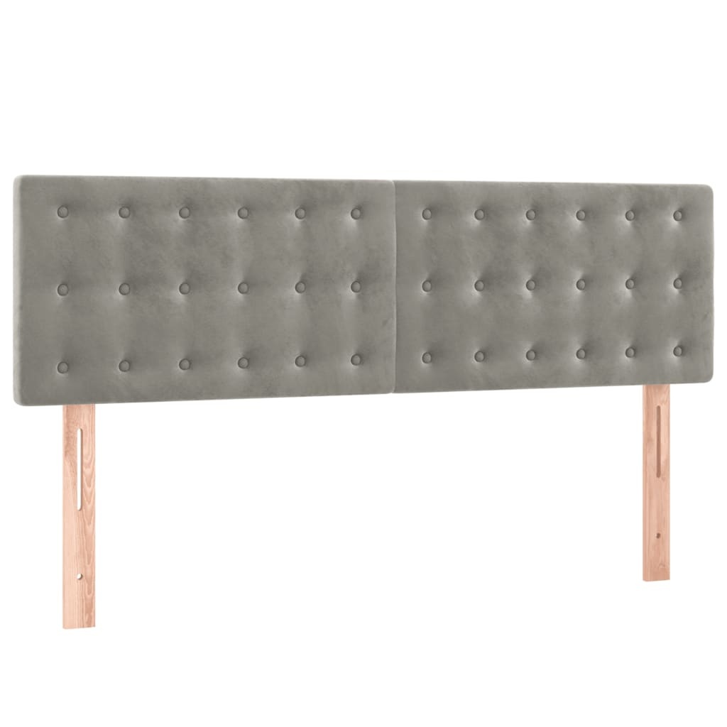 vidaXL Hoofdborden 2 stuks Lichtgrijs Fluweel 72x5x78/88 cm - 59% Korting