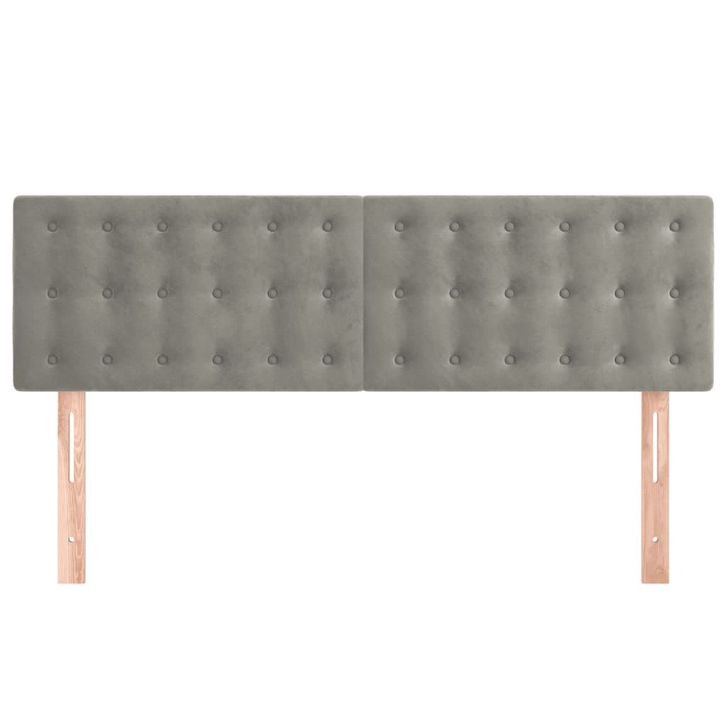 vidaXL Hoofdborden 2 stuks Lichtgrijs Fluweel 72x5x78/88 cm - 59% Korting