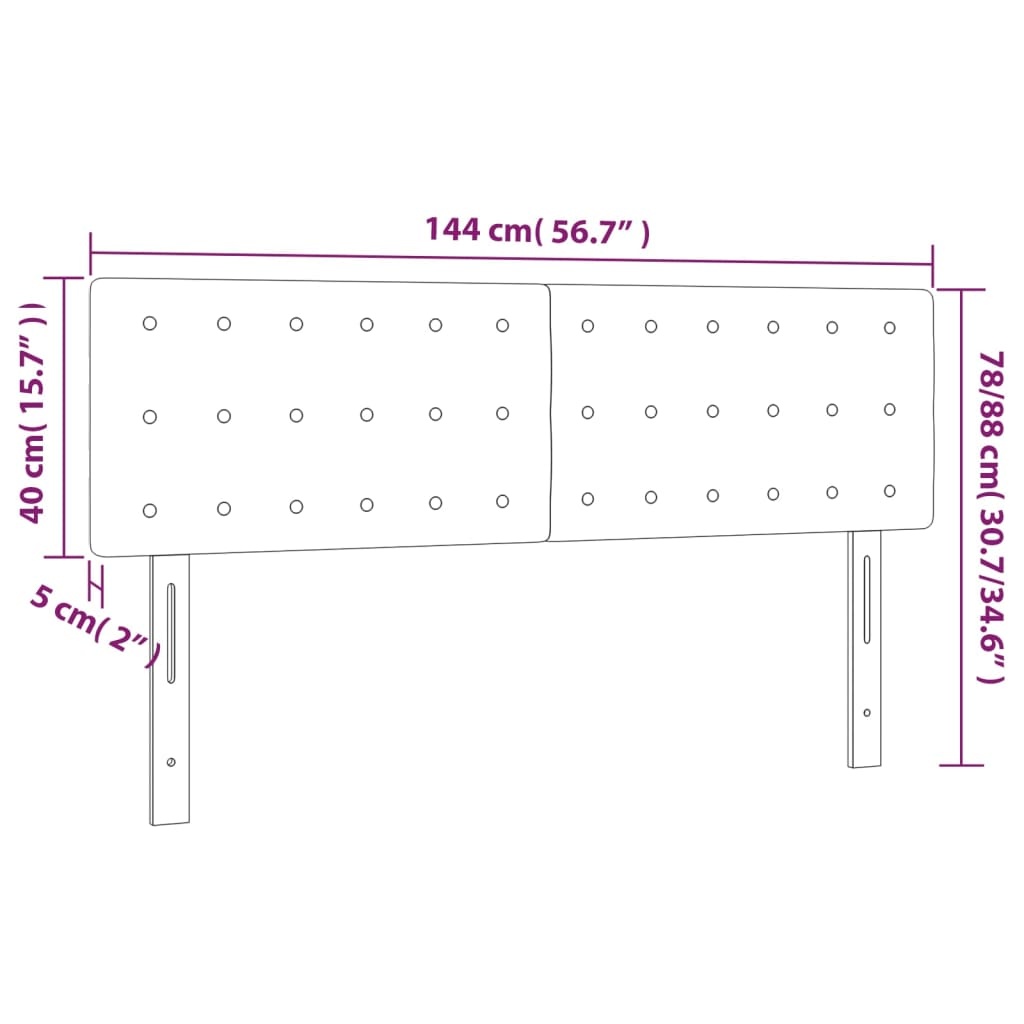 vidaXL Hoofdborden 2 stuks Lichtgrijs Fluweel 72x5x78/88 cm - 59% Korting