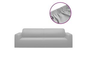 Hoes voor 3-zits bank, rekbaar polyester jersey, grijs - 63% Korting!