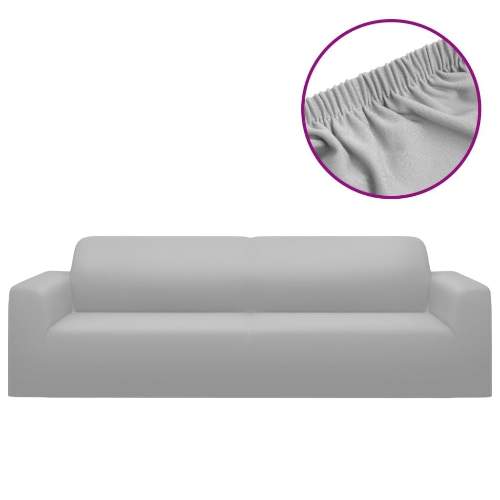 Hoes voor 3-zits bank (Grijs, Polyester Jersey) - 60% Korting