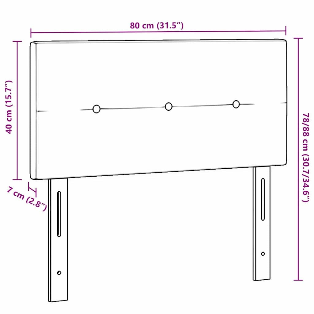 Donkergrijs Hoofdbord Stof 80cm - 50% Korting