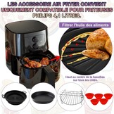 Airfryer Bakset 4-delig Siliconen Zwart Anti-aanbak - 62% Korting