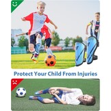 Kinder Voetbal Scheenbeschermers Blauw met Enkelbescherming - 55% Korting
