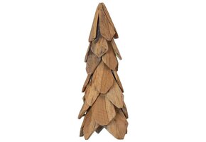 Houten Kerstboom met Standaard - 50 cm Massief Teakhout - 65% Korting!