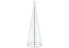 Verlichte Kegelkerstboom 310 LEDs 100x300 cm Koudwit - 32% Korting