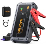 Auto-starthulp, 12 V starthulp accupack met 3-modus led-zaklamp, snellaad-smart-clip, praktisch en compact, perfect voor motorfietsen, auto's, SUV's en campers