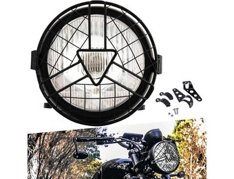 DREAMIZER Universele goedgekeurde led-motorkoplamp, 6,8 inch (16,8 cm), retro rooster van metaal, compatibel met motorfietsen, fietsen, cruises, metrics, cafés, races, klantspecifiek