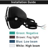 DREAMIZER Universele goedgekeurde led-motorkoplamp, 6,8 inch (16,8 cm), retro rooster van metaal, compatibel met motorfietsen, fietsen, cruises, metrics, cafés, races, klantspecifiek