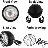 DREAMIZER Universele goedgekeurde led-motorkoplamp, 6,8 inch (16,8 cm), retro rooster van metaal, compatibel met motorfietsen, fietsen, cruises, metrics, cafés, races, klantspecifiek