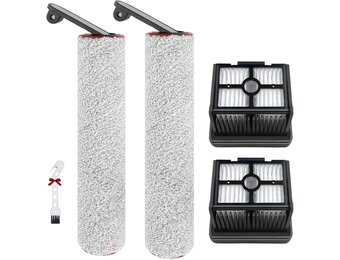 Rolborstel accessoires voor Dreame H12 pro / H12 Dual / G10 Pro nat- en droogzuiger, reserveonderdelen, 2 borstelrollen + 2 HEPA-filters + 1 reinigingsborstel