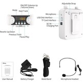 Draagbare Spraakversterker(30W) met 7.4V/2800mAh Lithium Batterij (Wit)