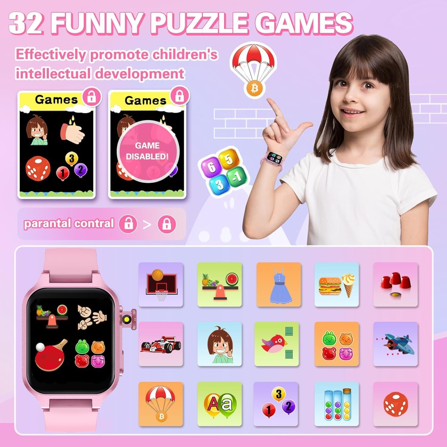 Kinder Smartwatch met 32 Spelletjes & HD Camera - 61% Korting