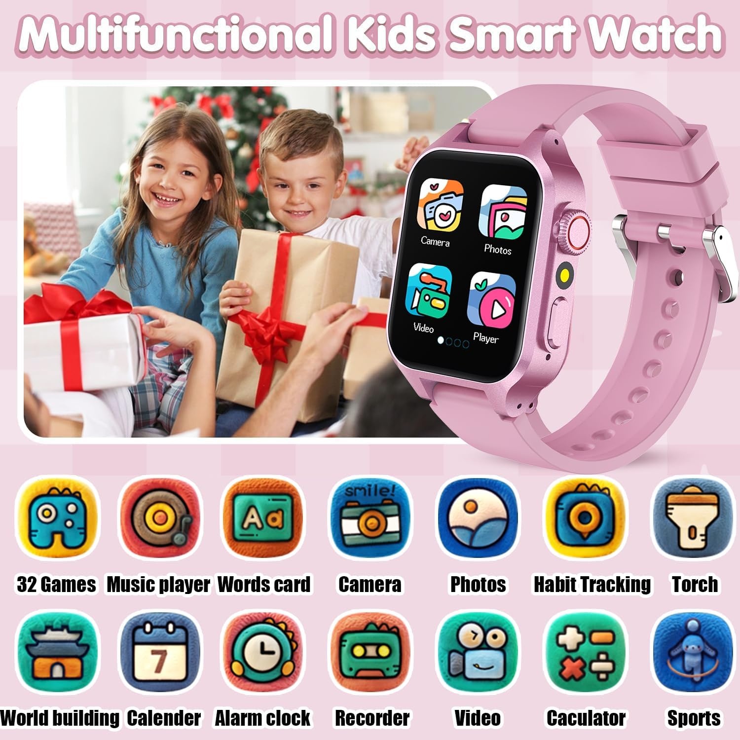 Kinder Smartwatch met 32 Spelletjes & HD Camera - 61% Korting
