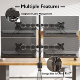 BONTEC Quad Monitor Stand for 13-27 Inch Screens, Height Adjustable, Full Motion Monitor Arm with Tilt, Swivel, Rotation, Heavy-Duty Desk Mount, Supports up to 10kg per Arm, VESA 75x75/100x100