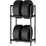 Rim Boom Tire Stand for 4 Tyres, Height Adjustable Tire Rack, Robust Steel Construction, Tyre Stand for Garage & Workshop (57.2 x 37.3 x 114.5 cm)