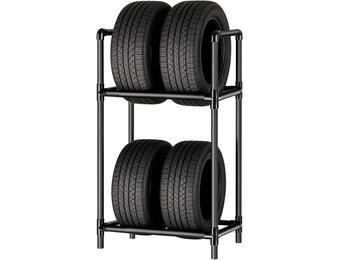 Rim Boom Tire Stand for 4 Tyres, Height Adjustable Tire Rack, Robust Steel Construction, Tyre Stand for Garage & Workshop (57.2 x 37.3 x 114.5 cm)