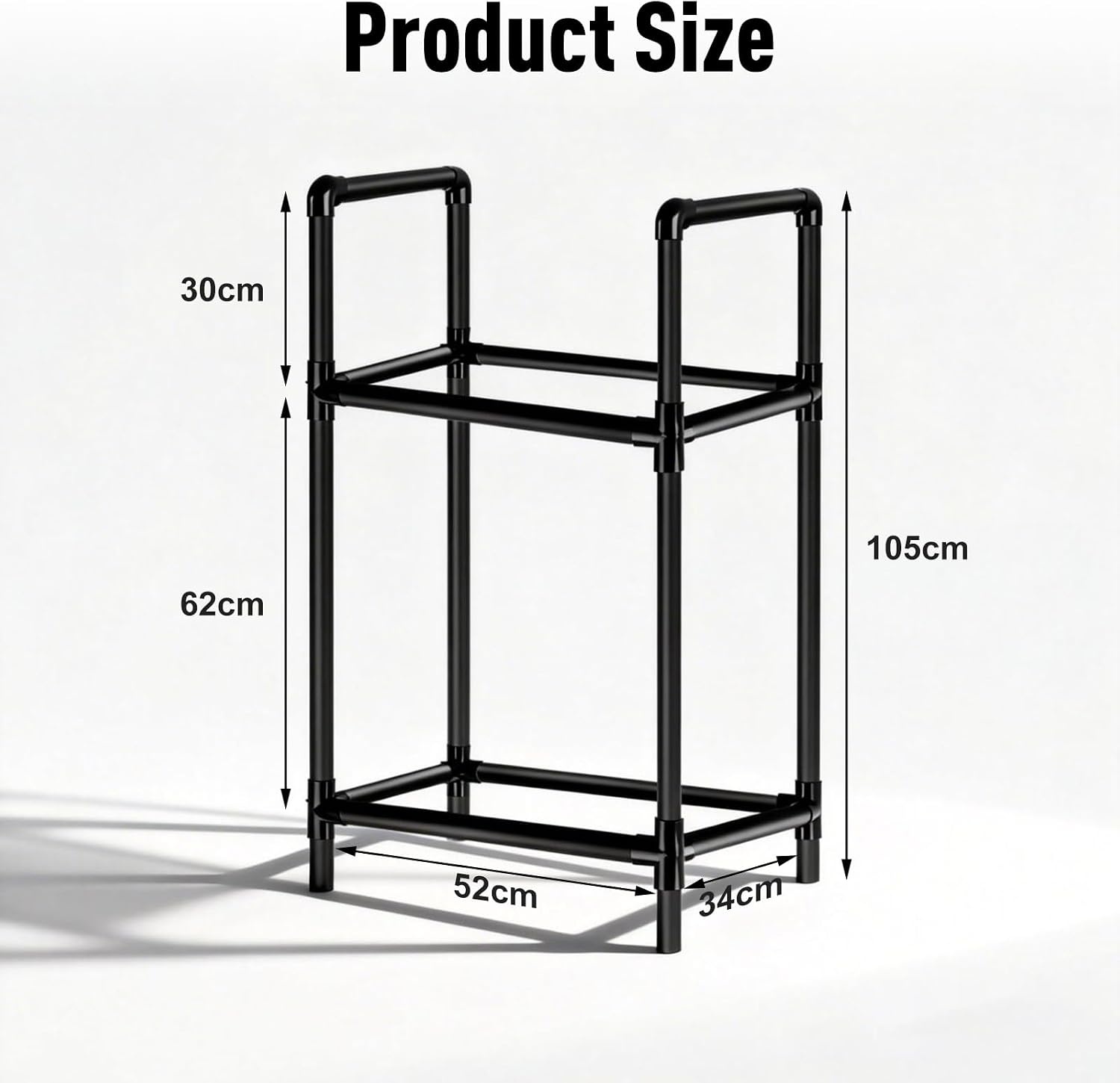 Rim Boom Tire Stand for 4 Tyres, Height Adjustable Tire Rack, Robust Steel Construction, Tyre Stand for Garage & Workshop (57.2 x 37.3 x 114.5 cm)