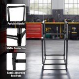 Rim Boom Tire Stand for 4 Tyres, Height Adjustable Tire Rack, Robust Steel Construction, Tyre Stand for Garage & Workshop (57.2 x 37.3 x 114.5 cm)