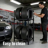 Rim Boom Tire Stand for 4 Tyres, Height Adjustable Tire Rack, Robust Steel Construction, Tyre Stand for Garage & Workshop (57.2 x 37.3 x 114.5 cm)