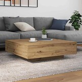 vidaXL Salontafel Eikenkleurig 100x100x31 cm met LED - 61% Korting