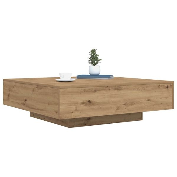 vidaXL Salontafel Eikenkleurig 100x100x31 cm met LED - 61% Korting