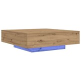 vidaXL Salontafel Eikenkleurig 100x100x31 cm met LED - 61% Korting